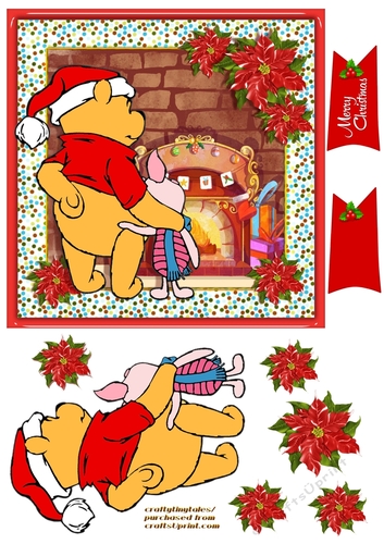 Christmas Day With Pooh Card Front 6
