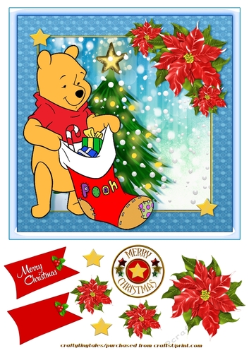 Christmas With Pooh Card Front 1