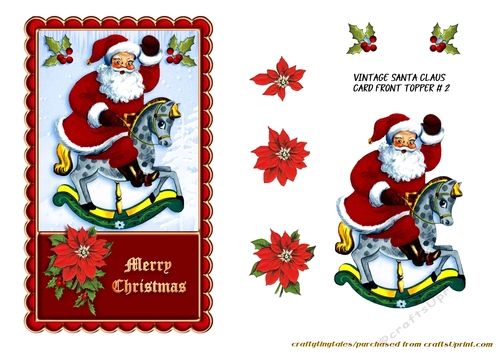 Santa Claus 4x7 Card Front Topper 2
