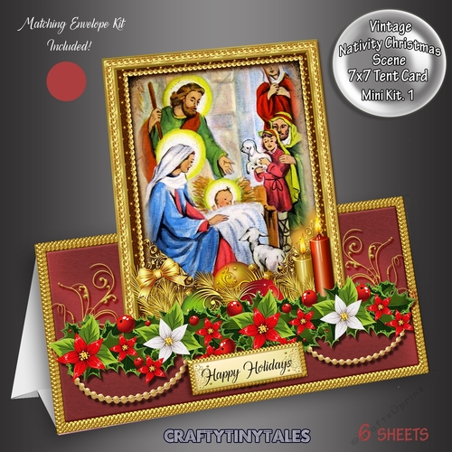 Nativity Scene Tent Card Kit. 1