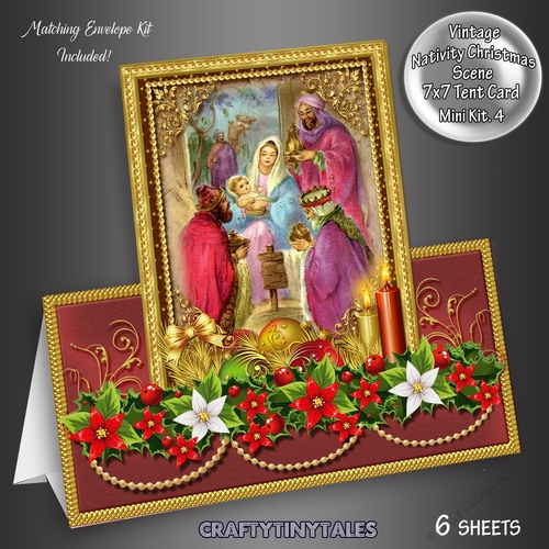 Nativity Scene Tent Card Kit. 4