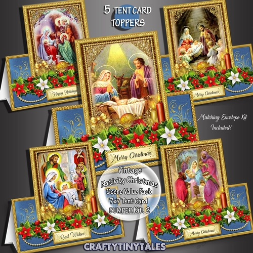 Nativity Scene Five Tent Card Bumper Kit.2