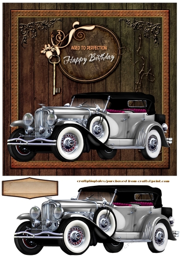 Forever Young Vintage Car Card Front 2