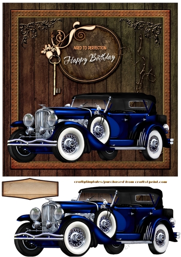 Forever Young Vintage Car Card Front 6