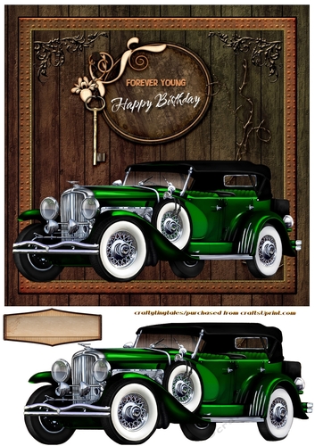Forever Young Vintage Car Card Front 8