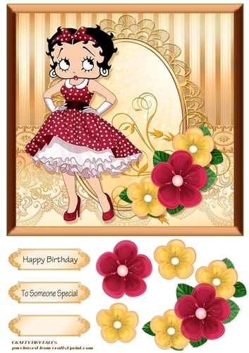 Betty Boop Card Front Gold Tone 1