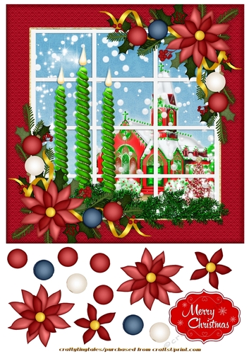 Christmas Decoration 8x8 Card Front 1 