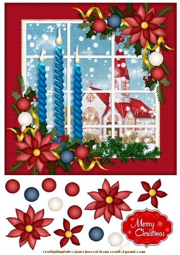 Christmas Decoration 8x8 Card Front 3