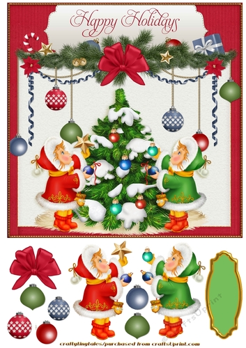 Christmas Decoration 8x8 Card Front 6