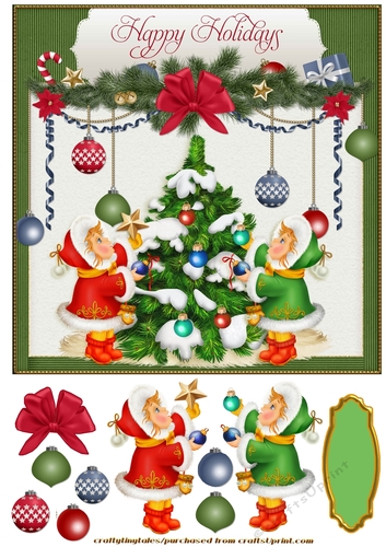 Christmas Decoration 8x8 Card Front 7