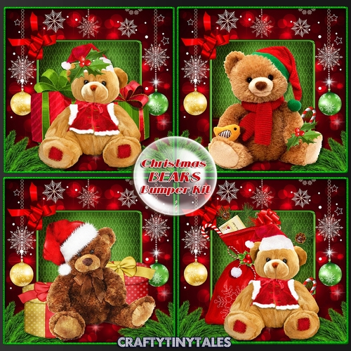 Christmas Bears Card Front Bumper Kit.