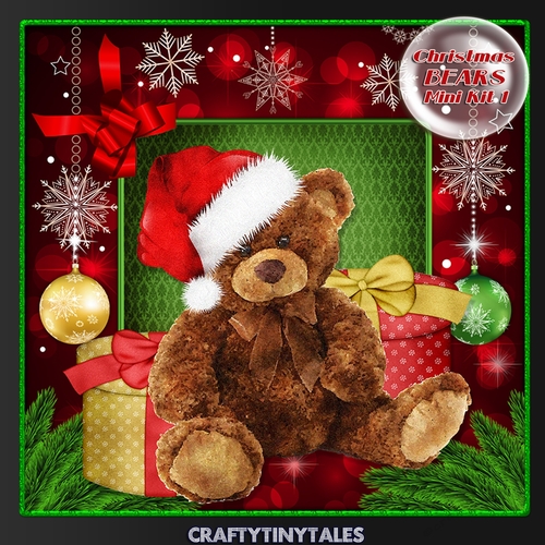 Christmas Bears Card Front Kit.1