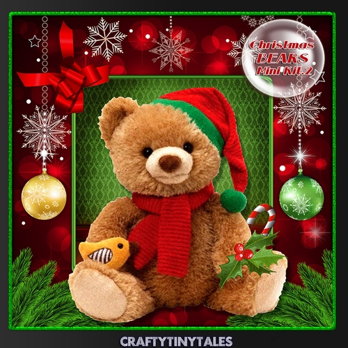 Christmas Bears Card Front Kit. 2