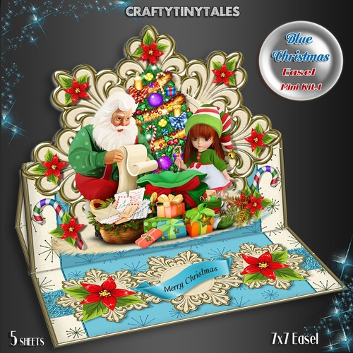 Blue Christmas Easel Mini Kit. 1