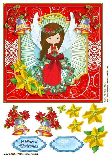 Christmas Angel Blessings Card Front 2