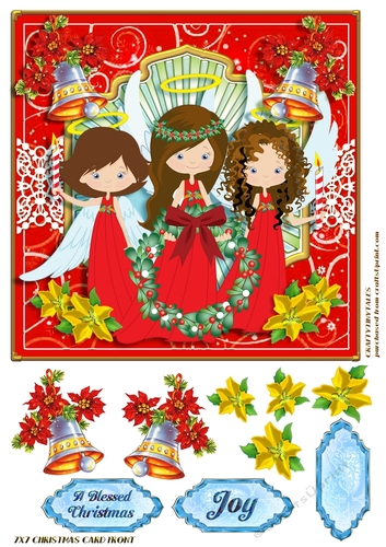 Christmas Angel Blessings Card Front 3