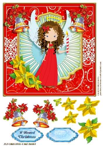 Christmas Angel Blessings Card Front 4