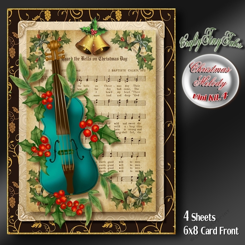 Christmas Melody Card Front Mini Kit.4