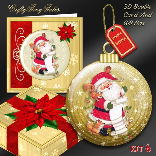 3D Bauble Card And Gift Box Mini Kit 6