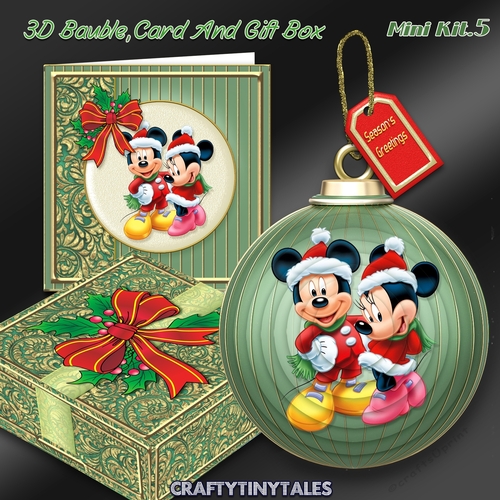 3D Bauble Card And Gift Box Mickey Kit 5