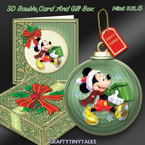 3D Bauble Card And Gift Box Mickey Kit 6