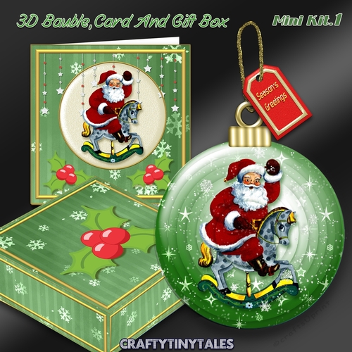 3D Santa Bauble,Card and Box Mini Kit 1