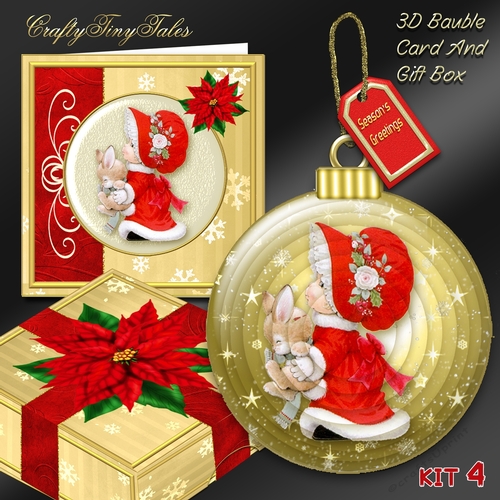 3D Bauble Card And Gift Box Set Two Mini Kit 4