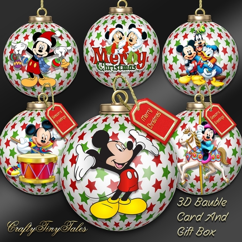 3D Bauble Card And Gift Box Starry Xmas Bumper 