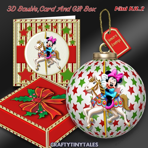 3D Bauble Card And Gift Box Carousel Ride