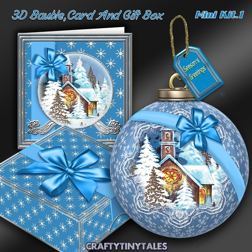 3D Bauble Card And Gift Box Christmas Church Kit.1 