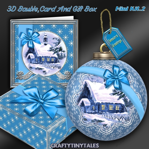 3D Bauble Card And Gift Box Christmas Church Kit.2