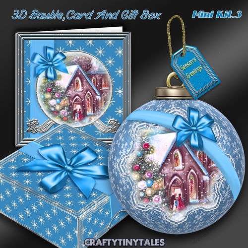 3D Bauble Card And Gift Box Christmas Church Kit.3