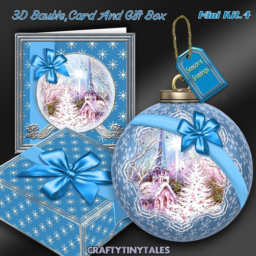 3D Bauble Card And Gift Box Christmas Church Kit.4