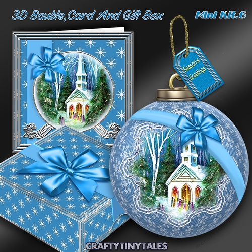 3D Bauble Card And Gift Box Christmas Church Kit.6