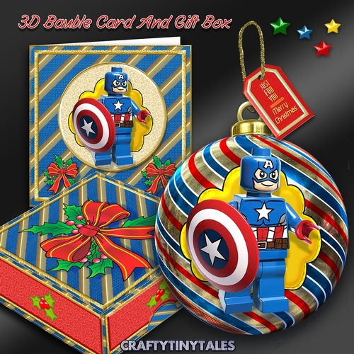 3D Bauble Card And Gift Box Christmas Lego 3