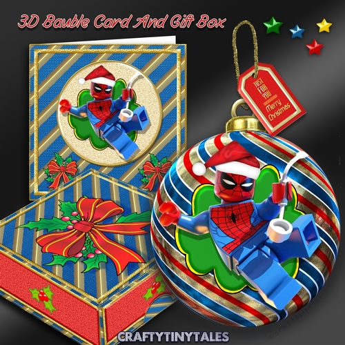 3D Bauble Card And Gift Box Christmas Lego 4