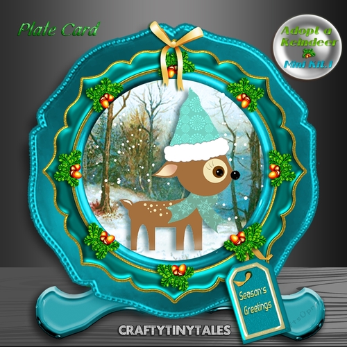 Adopt a Reindeer Christmas Plate Card 2
