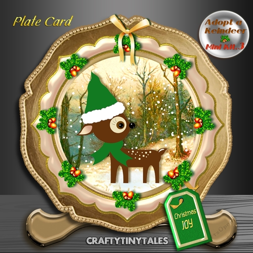 Adopt a Reindeer Christmas Plate Card 3