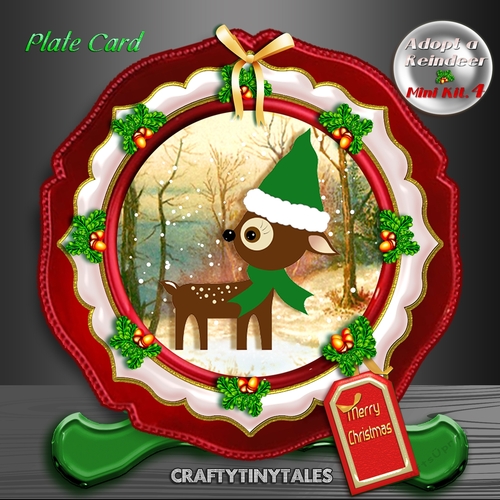 Adopt a Reindeer Christmas Plate Card 4