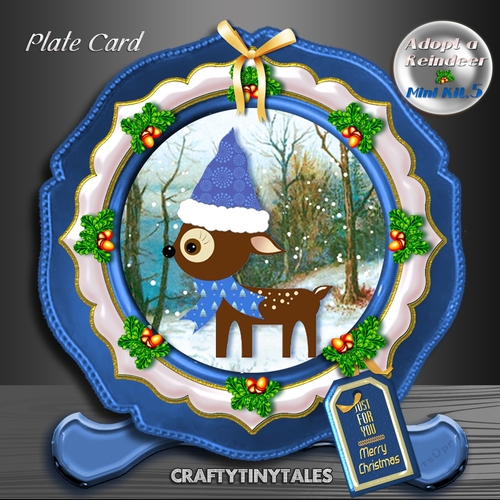 Adopt a Reindeer Christmas Plate Card 5