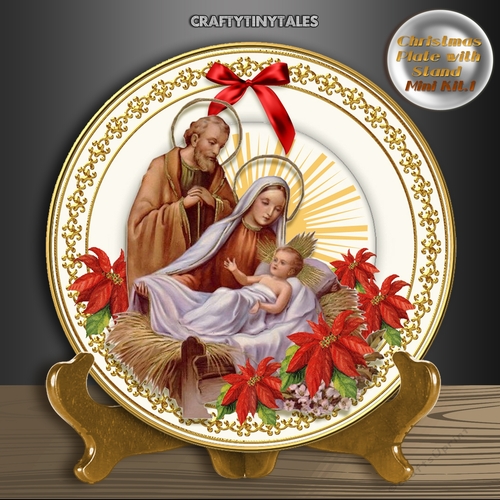 Christmas Plate with Stand.Mini Kit.1