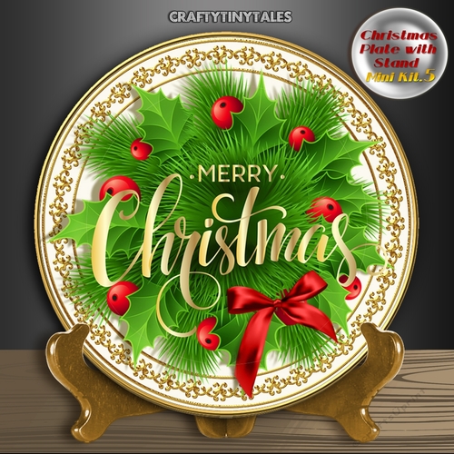 Christmas Plate with Stand.Mini Kit.5