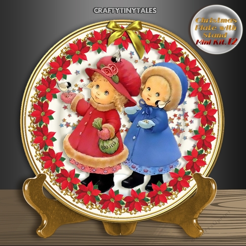Christmas Plate with Stand.Mini Kit.12