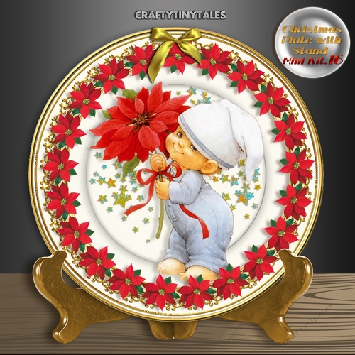 Christmas Plate with Stand.Mini Kit.16