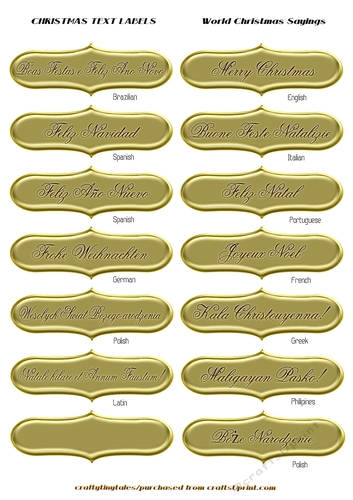 World Christmas Labels