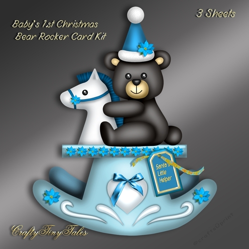 Babys First Christmas Bear Rocker Card Kit.3