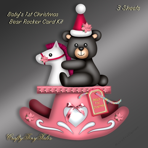 Babys First Christmas Bear Rocker Card Kit.4