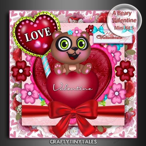 A Beary Valentine Card Front Mini Kit. 5