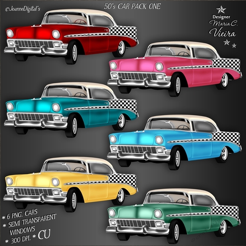 50s Car Checkered 6 Pack.Kit.1