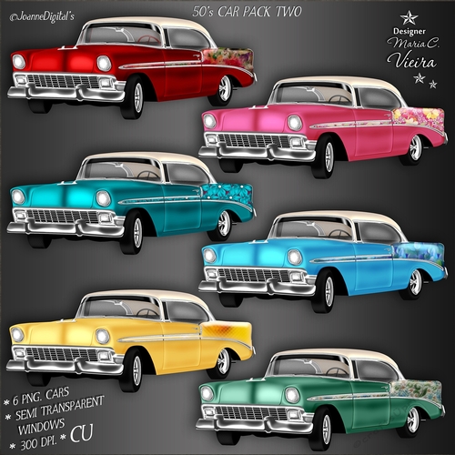 50s Cars Trendy & Floral 6 Pack Kit.2 